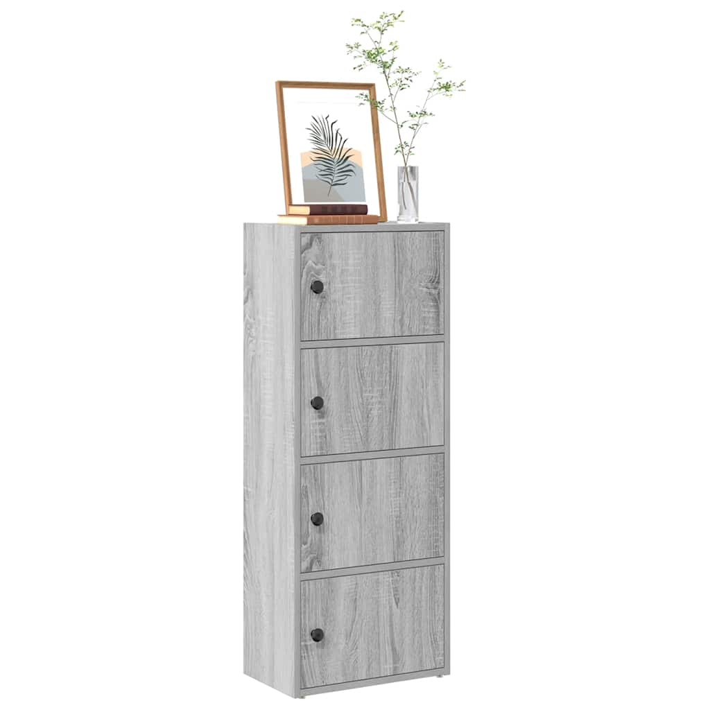 Βιβλιοθήκη Γκρι Sonoma 40x24x102 εκ. από Επεξεργασμένο Ξύλο - Pakobazaar