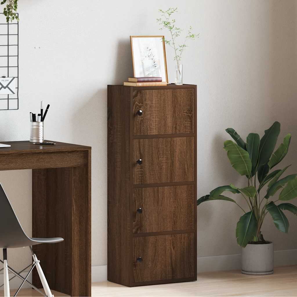 Βιβλιοθήκη Καφέ Δρυς 40x24x102 εκ. από Επεξεργασμένο Ξύλο