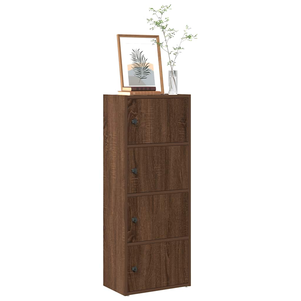 Βιβλιοθήκη Καφέ Δρυς 40x24x102 εκ. από Επεξεργασμένο Ξύλο