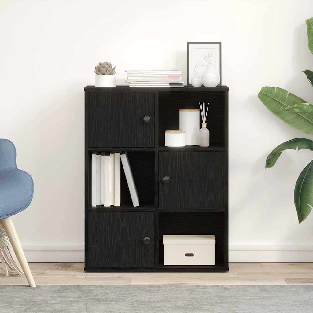 Βιβλιοθήκη Μαύρη Δρυς 60x24x76,5 εκ. Κατασκευασμένο ξύλο - Pakobazaar