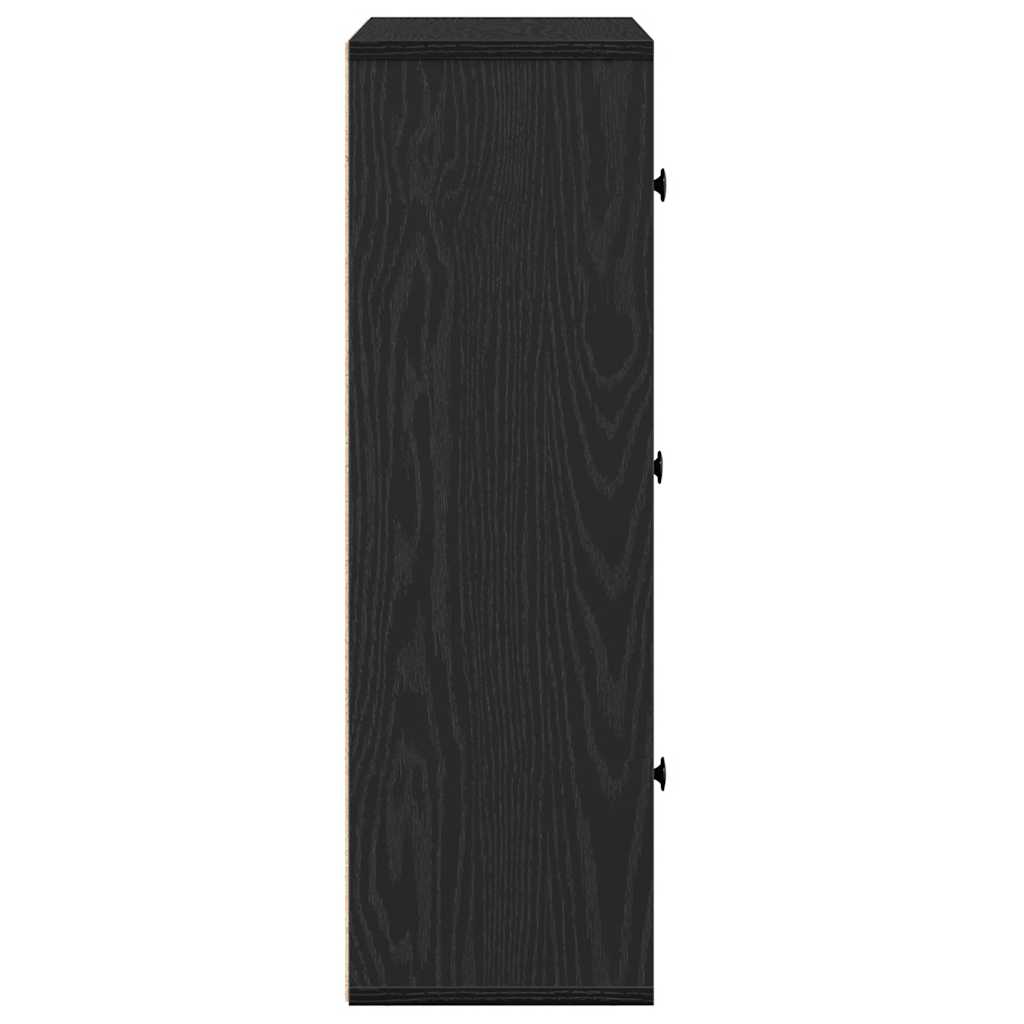 Βιβλιοθήκη Μαύρη Δρυς 60x24x76,5 εκ. Κατασκευασμένο ξύλο - Pakobazaar