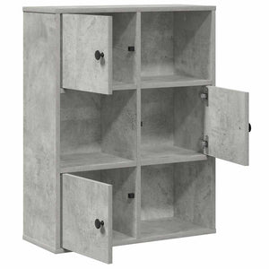 Βιβλιοθήκη Γκρι Σκυροδέματος 60x24x76,5 εκ. Επεξεργ. Ξύλο