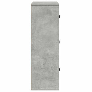 Βιβλιοθήκη Γκρι Σκυροδέματος 60x24x76,5 εκ. Επεξεργ. Ξύλο