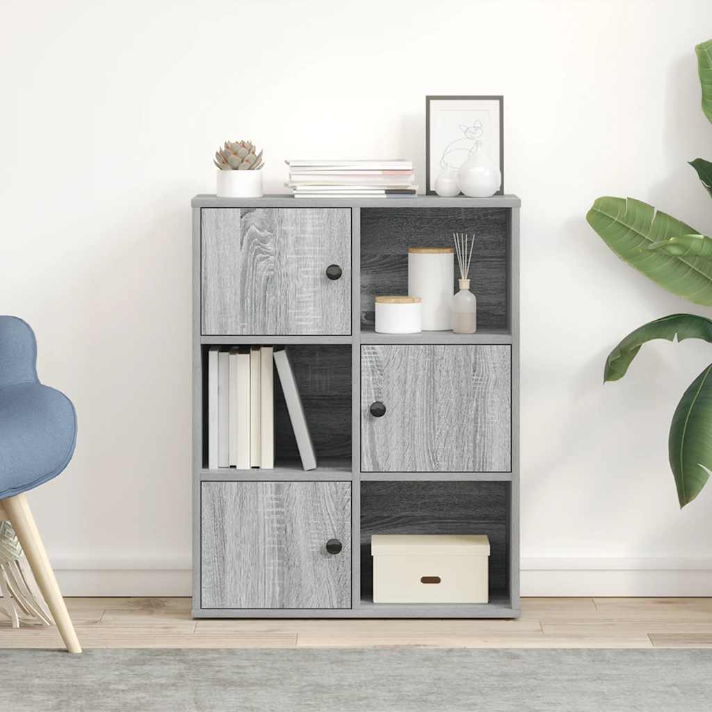Βιβλιοθήκη Γκρι Sonoma 60x24x76,5 εκ. από Επεξεργασμένο Ξύλο