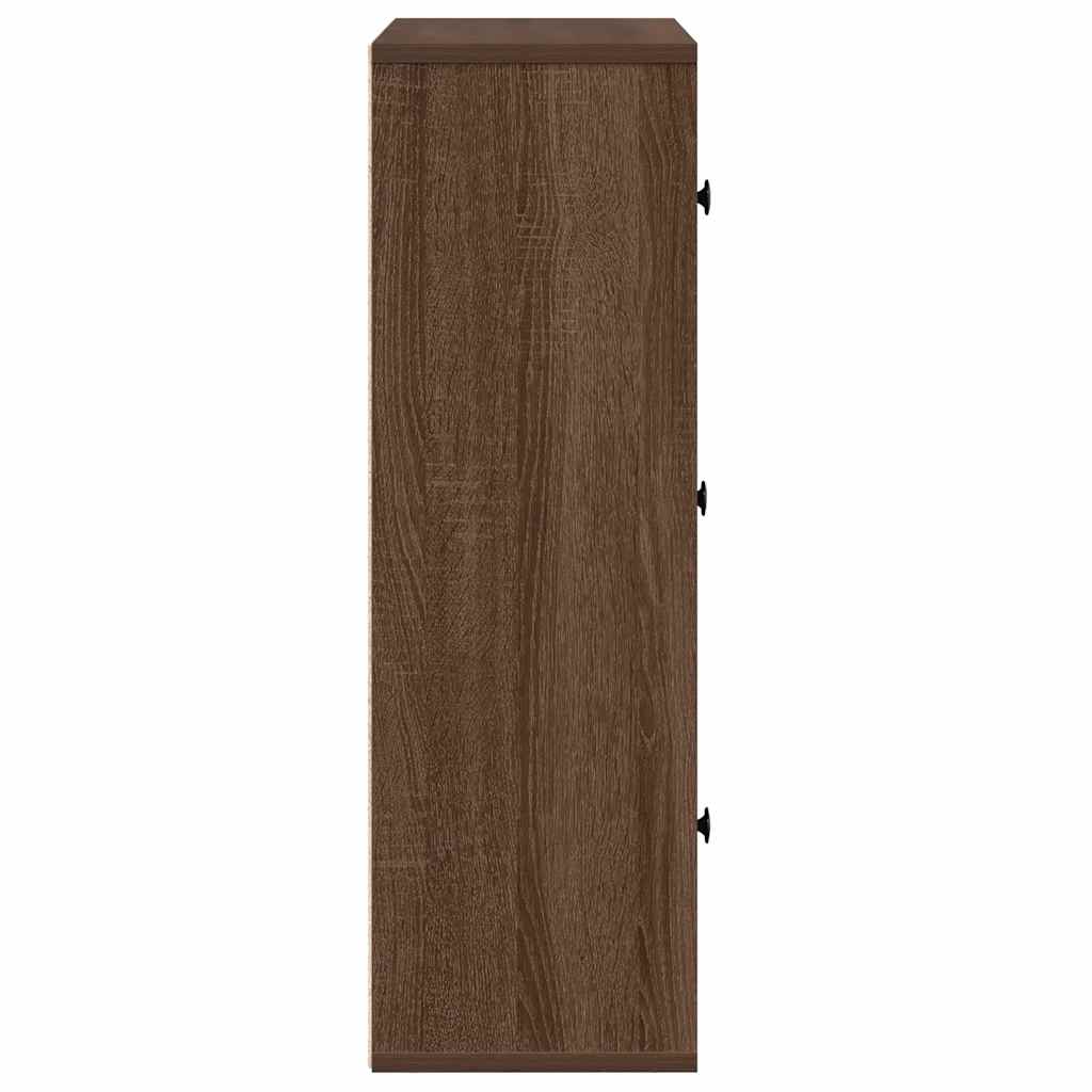 Βιβλιοθήκη Καφέ Δρυς 60x24x76,5 εκ. από Επεξεργασμένο Ξύλο