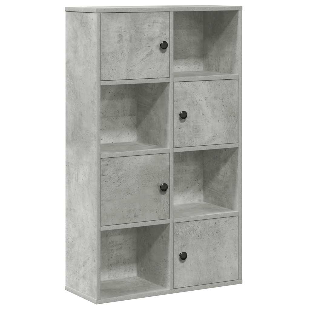 Βιβλιοθήκη Γκρι Σκυροδέματος 60x24x101,5 εκ. Επεξεργ. Ξύλο