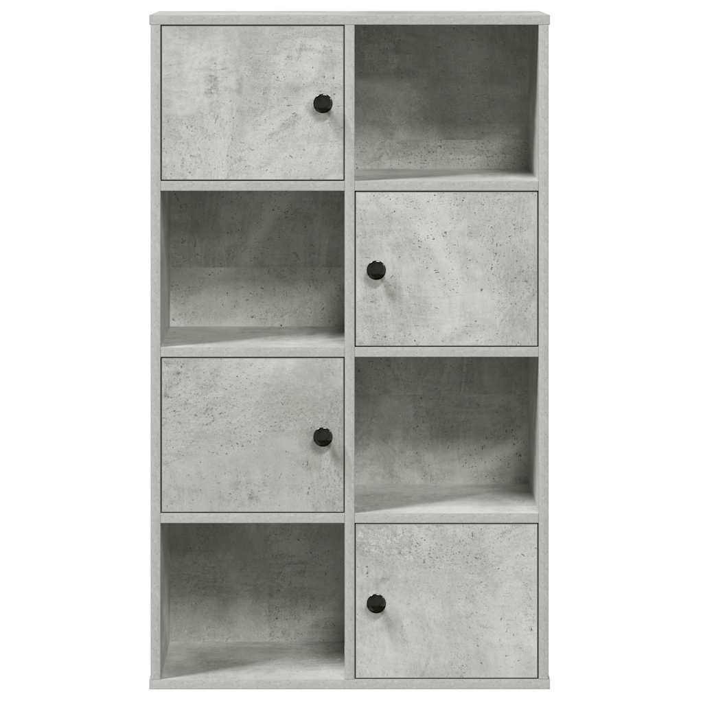 Βιβλιοθήκη Γκρι Σκυροδέματος 60x24x101,5 εκ. Επεξεργ. Ξύλο