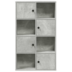 Βιβλιοθήκη Γκρι Σκυροδέματος 60x24x101,5 εκ. Επεξεργ. Ξύλο