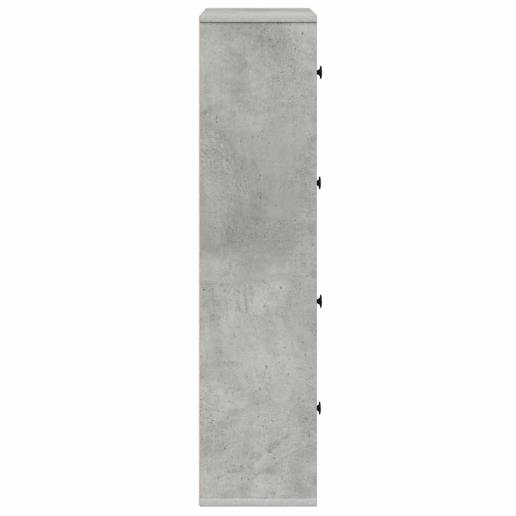 Βιβλιοθήκη Γκρι Σκυροδέματος 60x24x101,5 εκ. Επεξεργ. Ξύλο