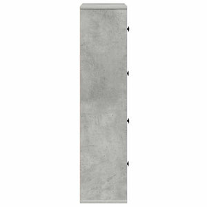 Βιβλιοθήκη Γκρι Σκυροδέματος 60x24x101,5 εκ. Επεξεργ. Ξύλο