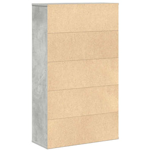 Βιβλιοθήκη Γκρι Σκυροδέματος 60x24x101,5 εκ. Επεξεργ. Ξύλο
