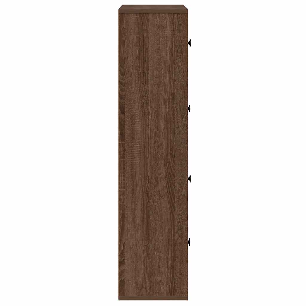 Βιβλιοθήκη Καφέ Δρυς 60x24x101,5 εκ. από Επεξεργασμένο Ξύλο