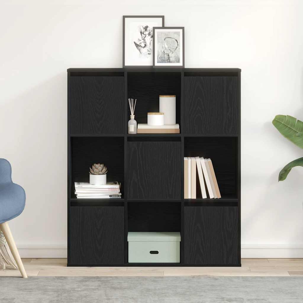 Βιβλιοθήκη Μαύρη Δρυς 89x24x101,5 εκ. Κατασκευασμένο ξύλο - Pakobazaar
