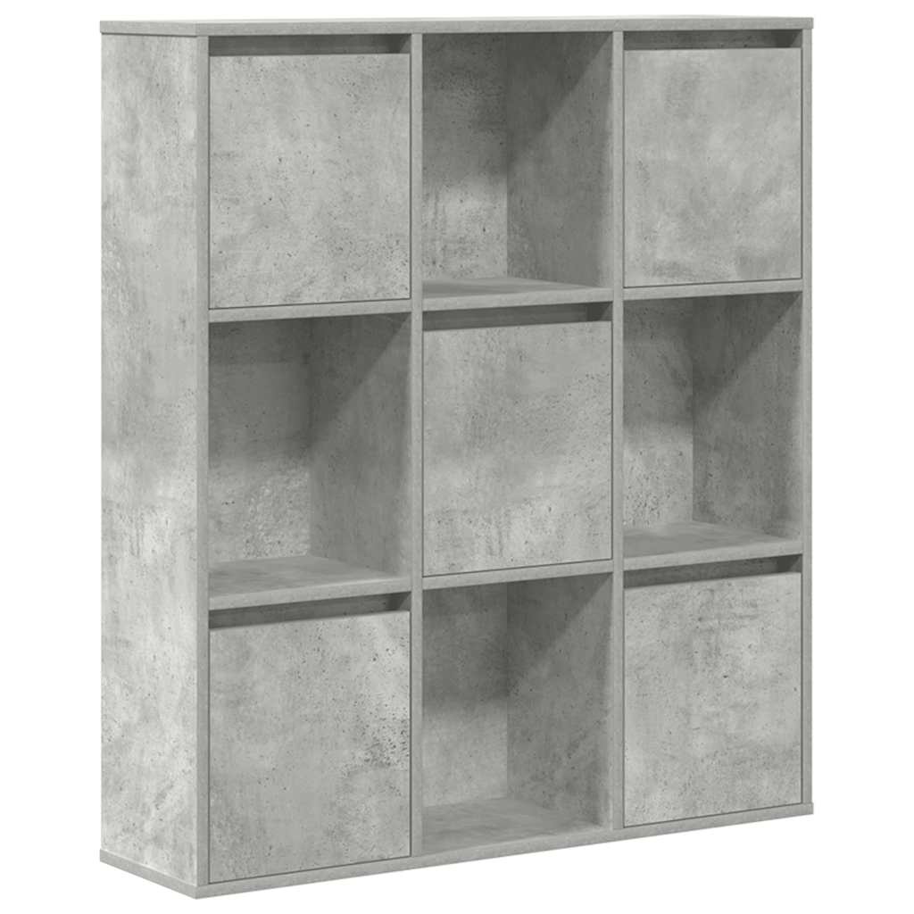 Βιβλιοθήκη Γκρι Σκυροδέματος 89x24x101,5 εκ. Επεξεργ. Ξύλο - Pakobazaar
