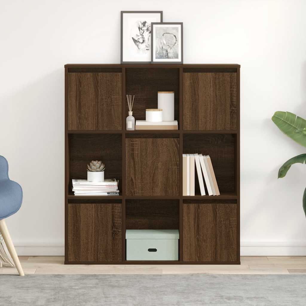Βιβλιοθήκη Καφέ Δρυς 89x24x101,5 εκ. από Επεξεργασμένο Ξύλο - Pakobazaar