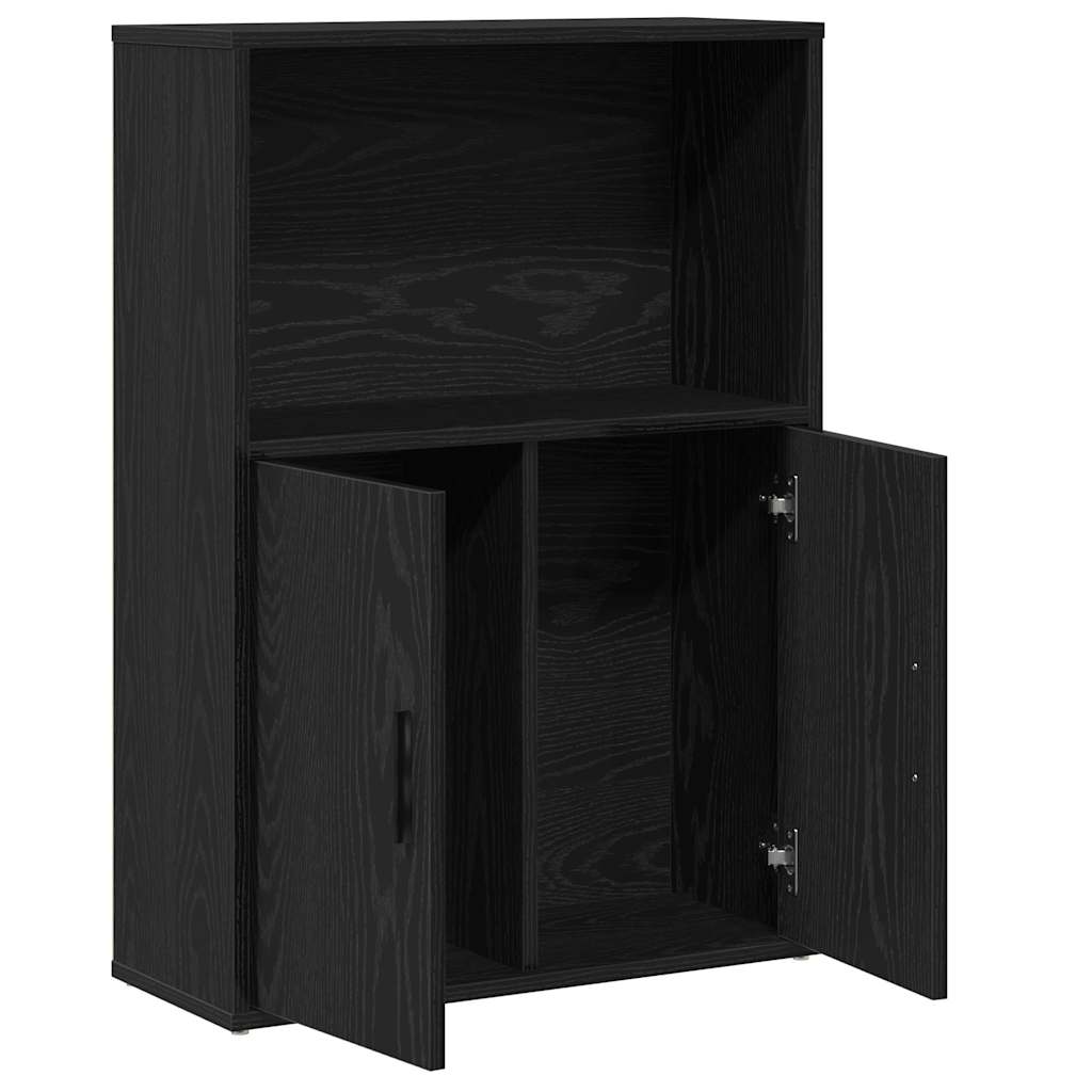 Βιβλιοθήκη Μαύρη Δρυς 60x24x85 εκ. Κατασκευασμένο ξύλο - Pakobazaar