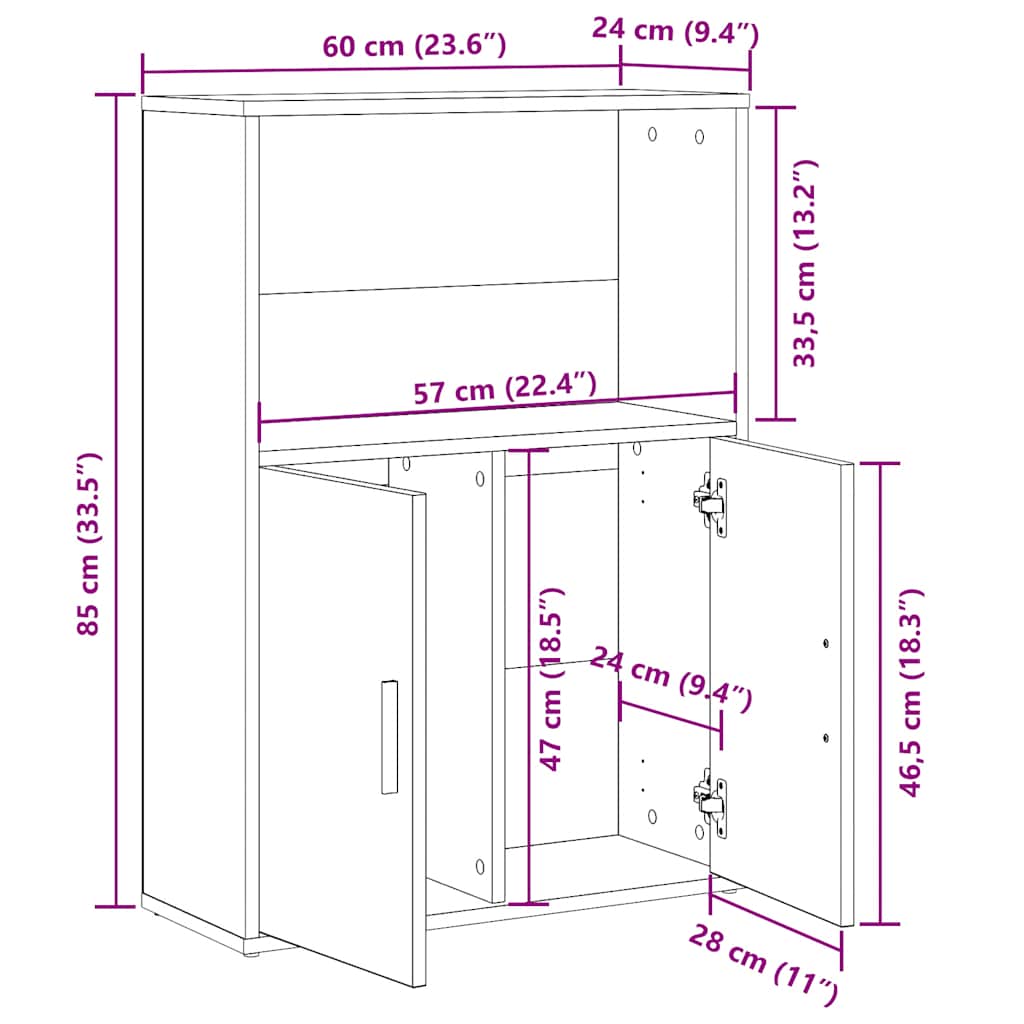 Βιβλιοθήκη Sonoma Δρυς 60x24x85 εκ. από Επεξεργασμένο Ξύλο