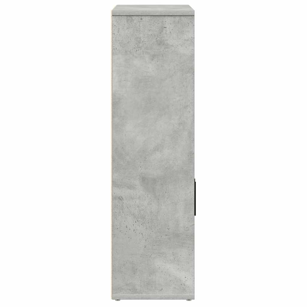 Βιβλιοθήκη Γκρι Σκυροδέματος 60x24x85 εκ. Επεξεργ. Ξύλο