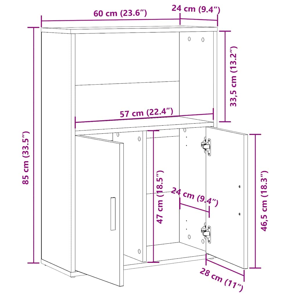 Βιβλιοθήκη Καπνιστή Δρυς 60x24x85 εκ. από Επεξεργασμένο Ξύλο
