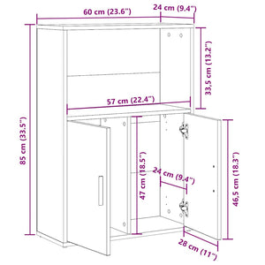 Βιβλιοθήκη Καπνιστή Δρυς 60x24x85 εκ. από Επεξεργασμένο Ξύλο