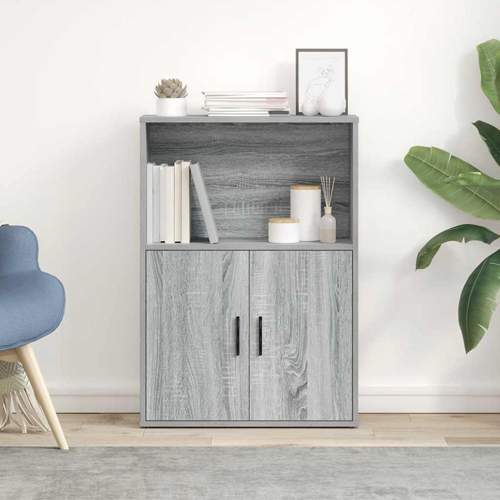 Βιβλιοθήκη Γκρι Sonoma 60x24x85 εκ. από Επεξεργασμένο Ξύλο