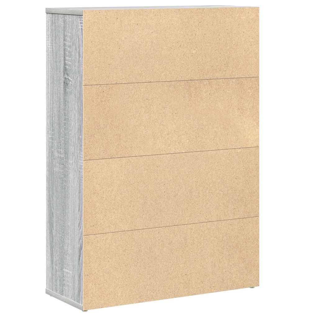 Βιβλιοθήκη Γκρι Sonoma 60x24x85 εκ. από Επεξεργασμένο Ξύλο