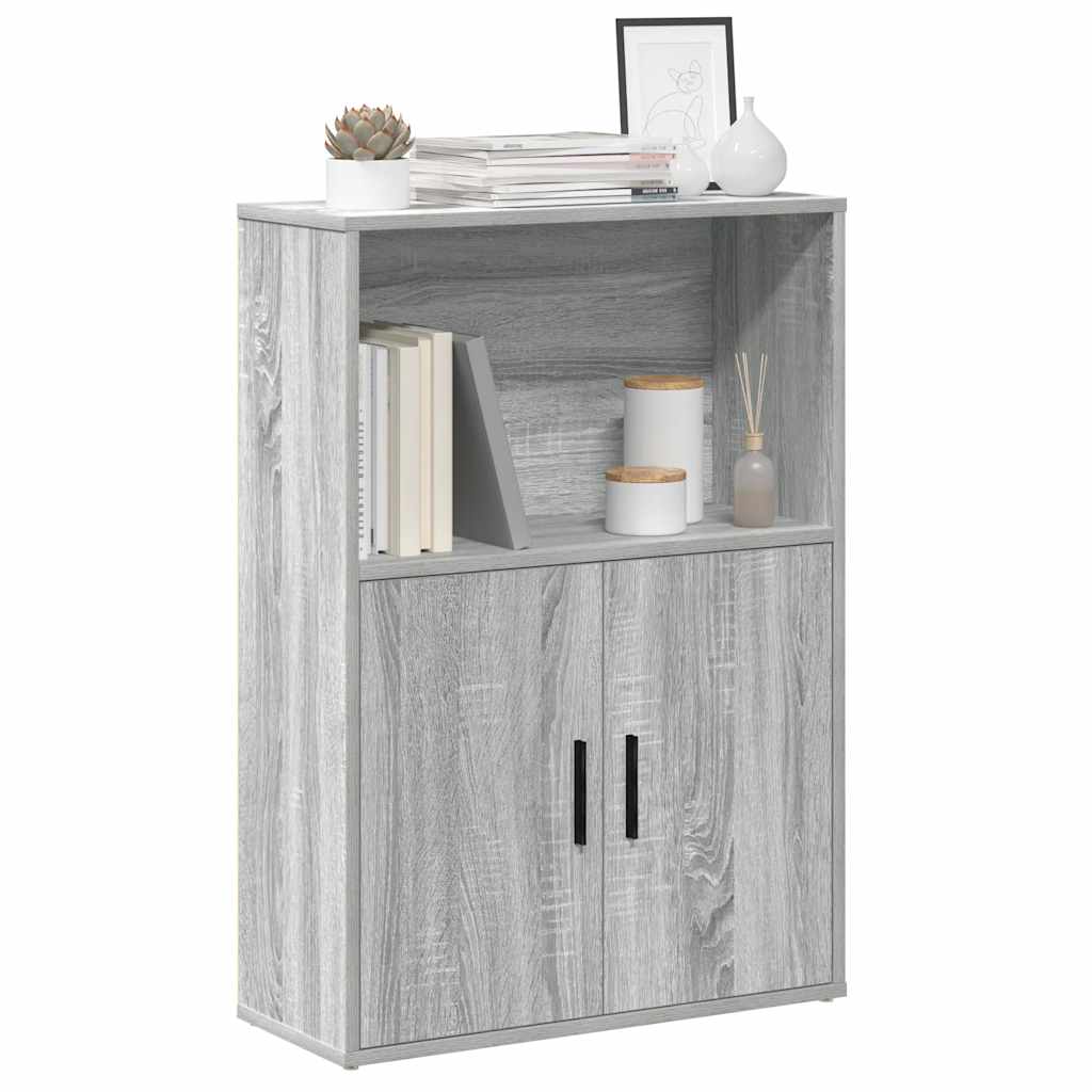 Βιβλιοθήκη Γκρι Sonoma 60x24x85 εκ. από Επεξεργασμένο Ξύλο