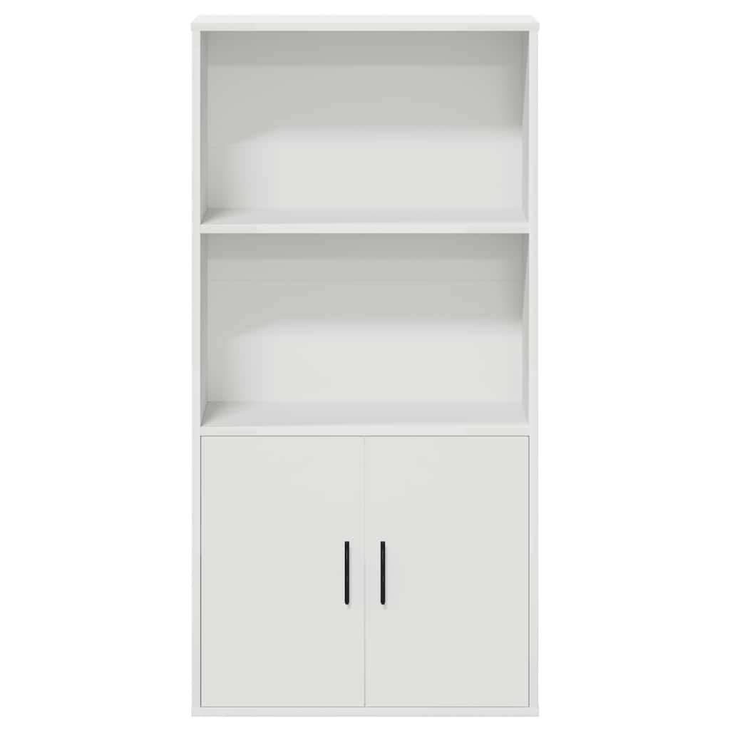 Βιβλιοθήκη Λευκή 60x24x120 εκ. από Επεξεργασμένο Ξύλο - Pakobazaar