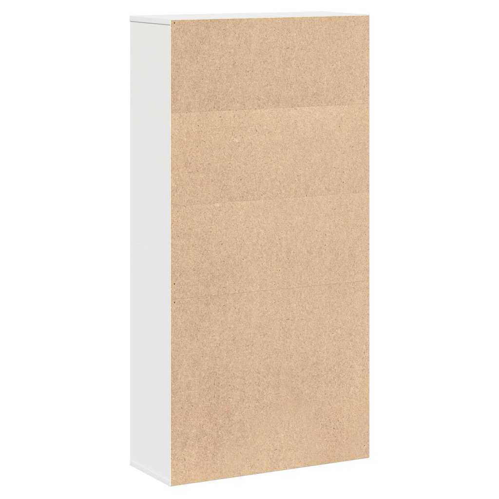 Βιβλιοθήκη Λευκή 60x24x120 εκ. από Επεξεργασμένο Ξύλο - Pakobazaar