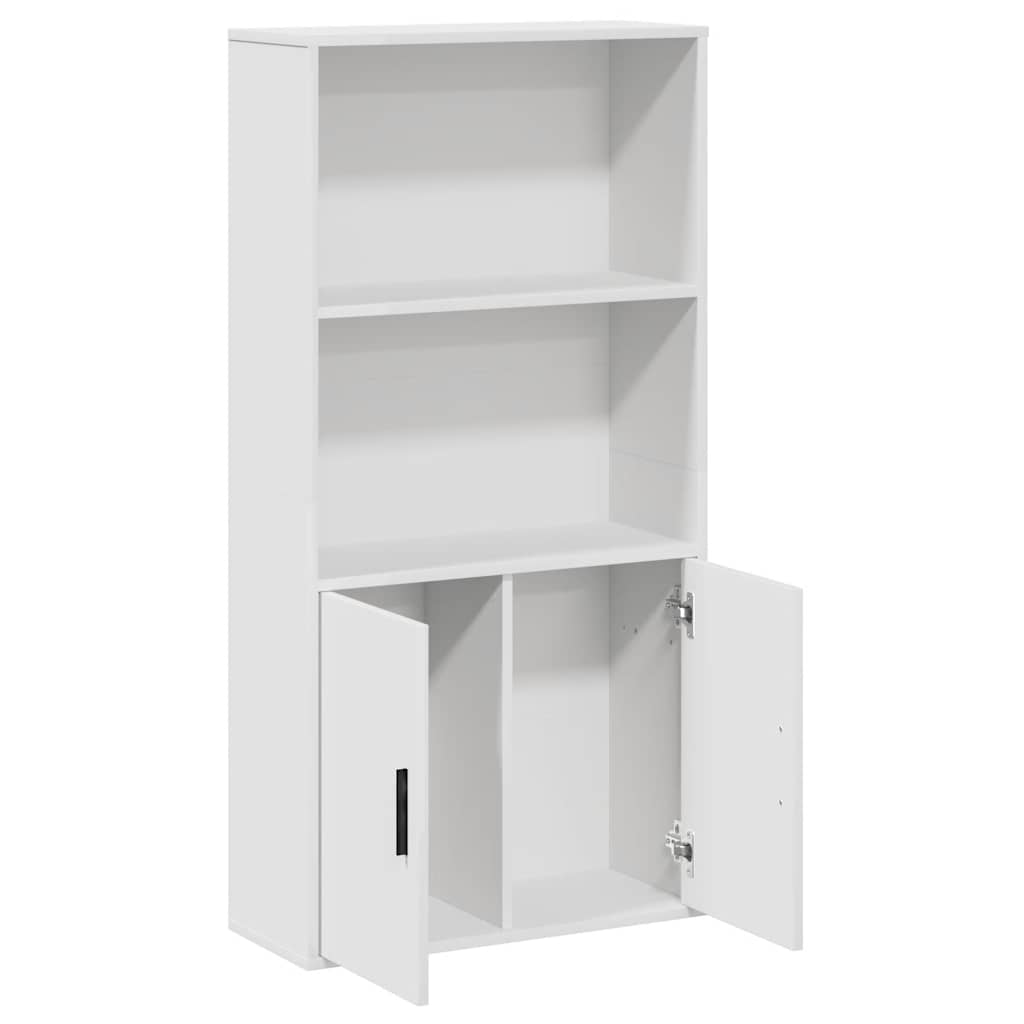 Βιβλιοθήκη Λευκή 60x24x120 εκ. από Επεξεργασμένο Ξύλο - Pakobazaar