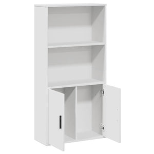 Βιβλιοθήκη Λευκή 60x24x120 εκ. από Επεξεργασμένο Ξύλο - Pakobazaar