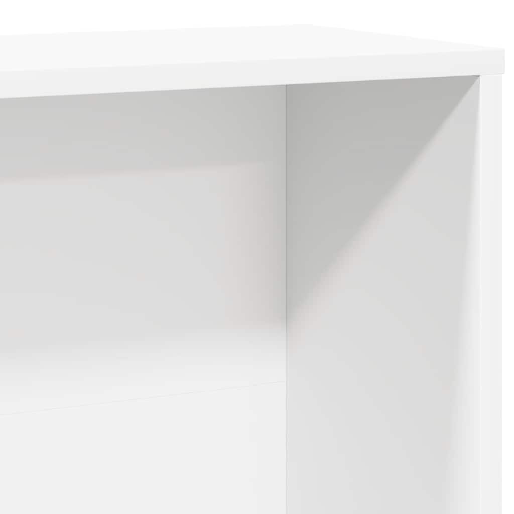 Βιβλιοθήκη Λευκή 60x24x120 εκ. από Επεξεργασμένο Ξύλο - Pakobazaar