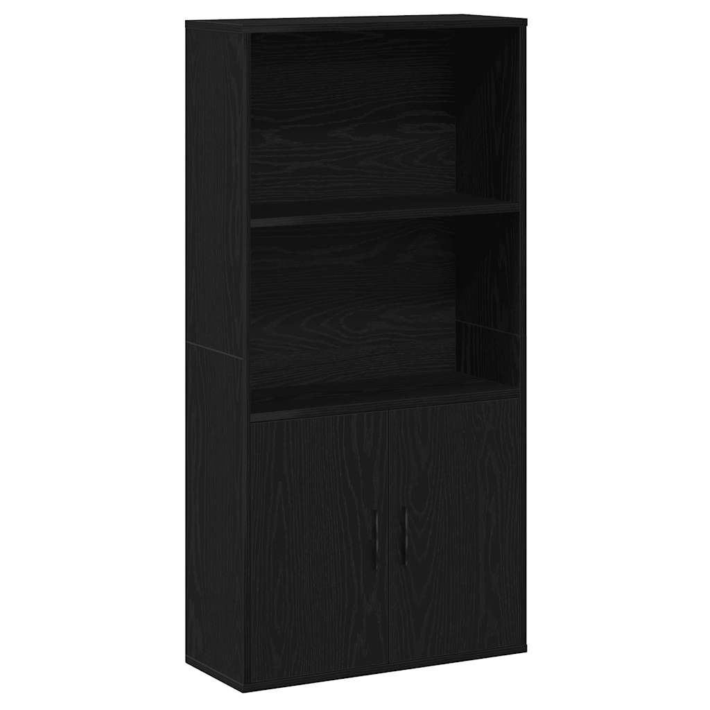 Βιβλιοθήκη Μαύρη Δρυς 60x24x120 εκ. Κατασκευασμένο ξύλο - Pakobazaar