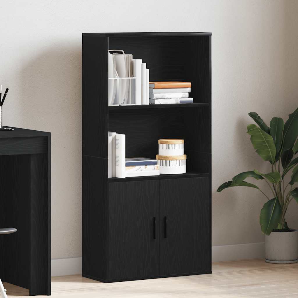 Βιβλιοθήκη Μαύρη Δρυς 60x24x120 εκ. Κατασκευασμένο ξύλο - Pakobazaar