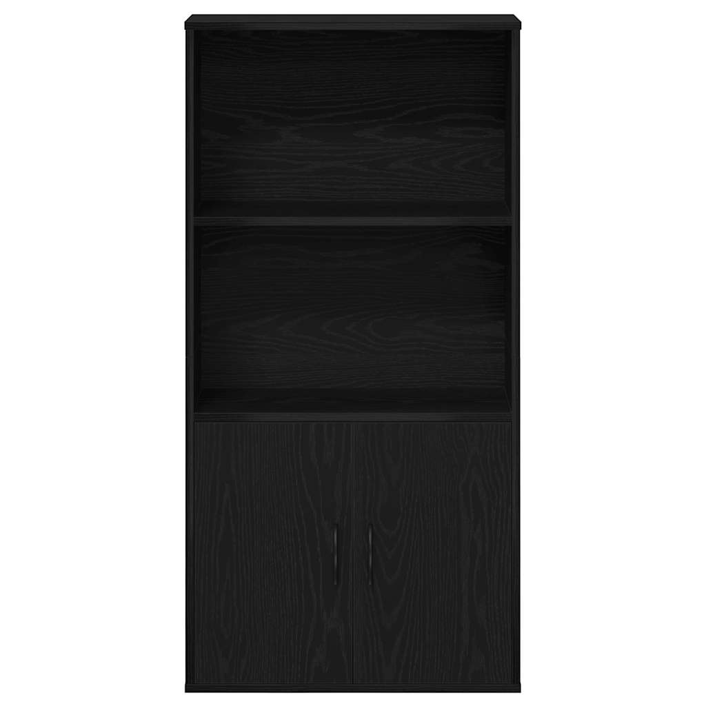 Βιβλιοθήκη Μαύρη Δρυς 60x24x120 εκ. Κατασκευασμένο ξύλο - Pakobazaar