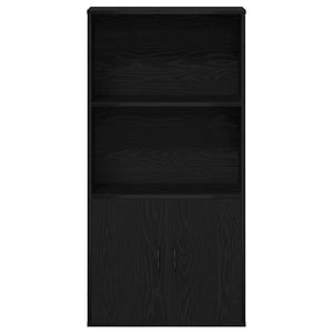 Βιβλιοθήκη Μαύρη Δρυς 60x24x120 εκ. Κατασκευασμένο ξύλο