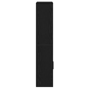Βιβλιοθήκη Μαύρη Δρυς 60x24x120 εκ. Κατασκευασμένο ξύλο