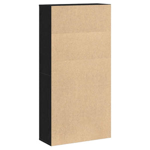 Βιβλιοθήκη Μαύρη Δρυς 60x24x120 εκ. Κατασκευασμένο ξύλο