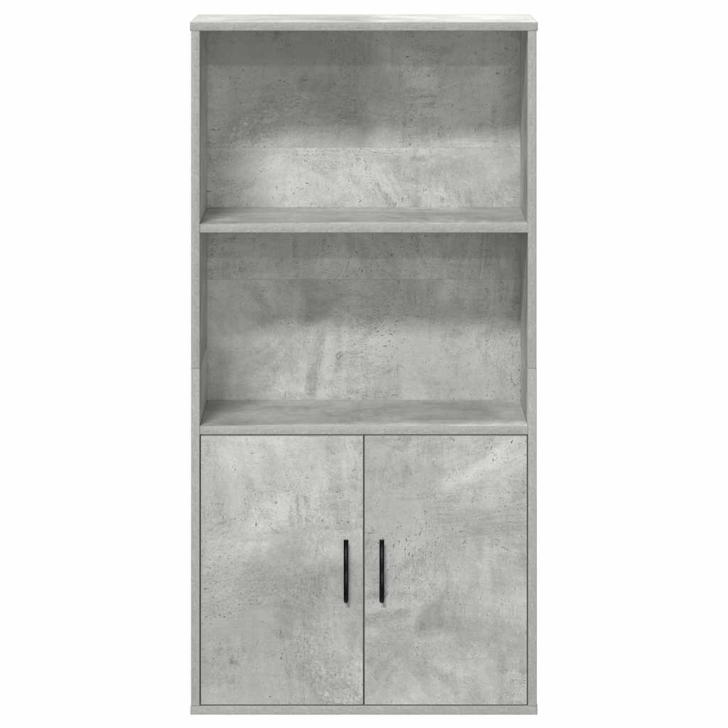 Βιβλιοθήκη Γκρι Σκυροδέματος 60x24x120 εκ. Επεξεργ. Ξύλο - Pakobazaar
