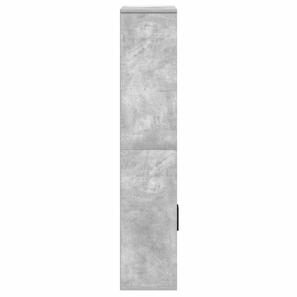 Βιβλιοθήκη Γκρι Σκυροδέματος 60x24x120 εκ. Επεξεργ. Ξύλο - Pakobazaar