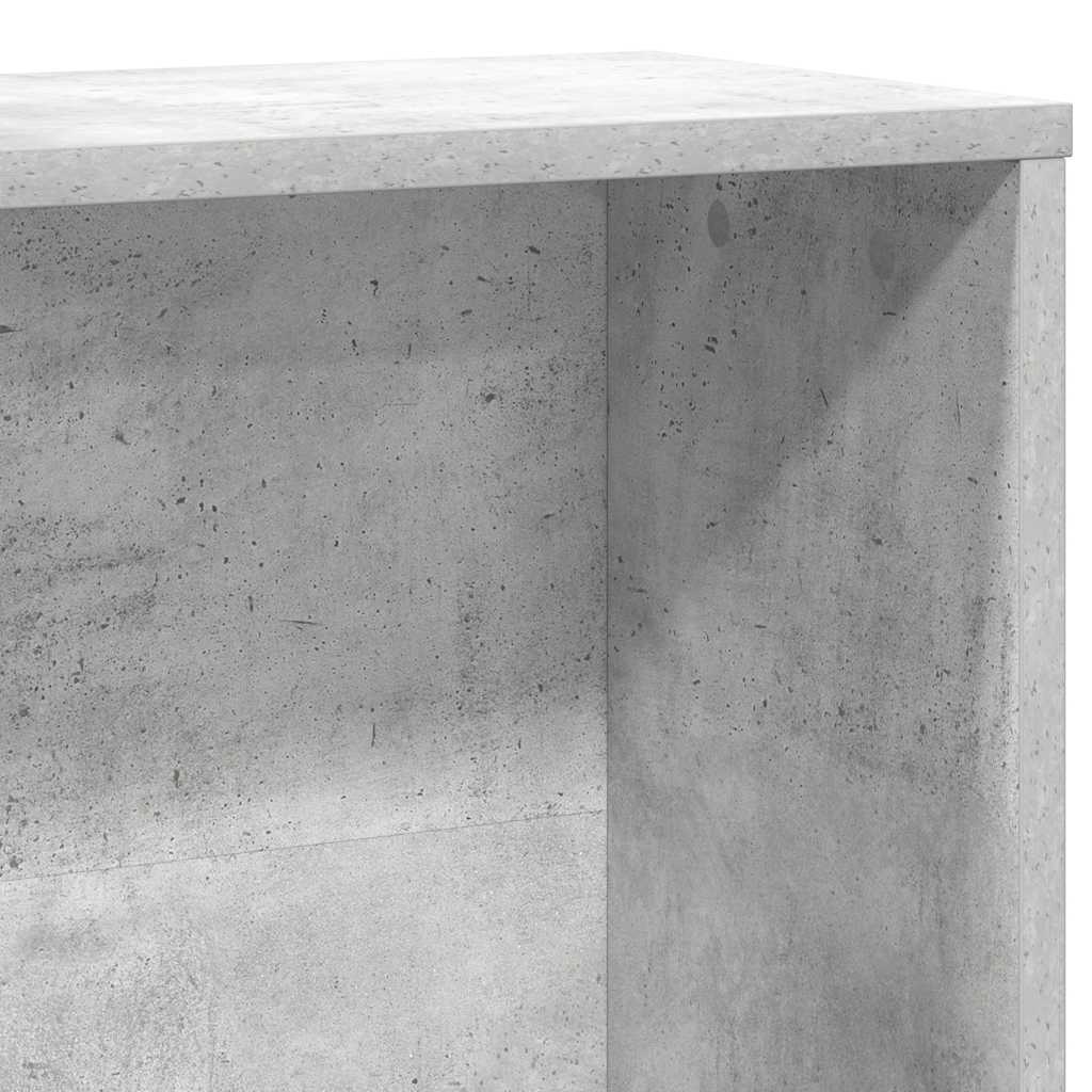 Βιβλιοθήκη Γκρι Σκυροδέματος 60x24x120 εκ. Επεξεργ. Ξύλο - Pakobazaar