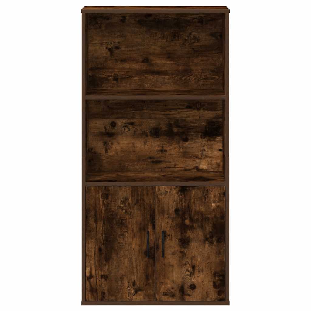 Βιβλιοθήκη Καπνιστή Δρυς 60x24x120 εκ. από Επεξεργασμένο Ξύλο