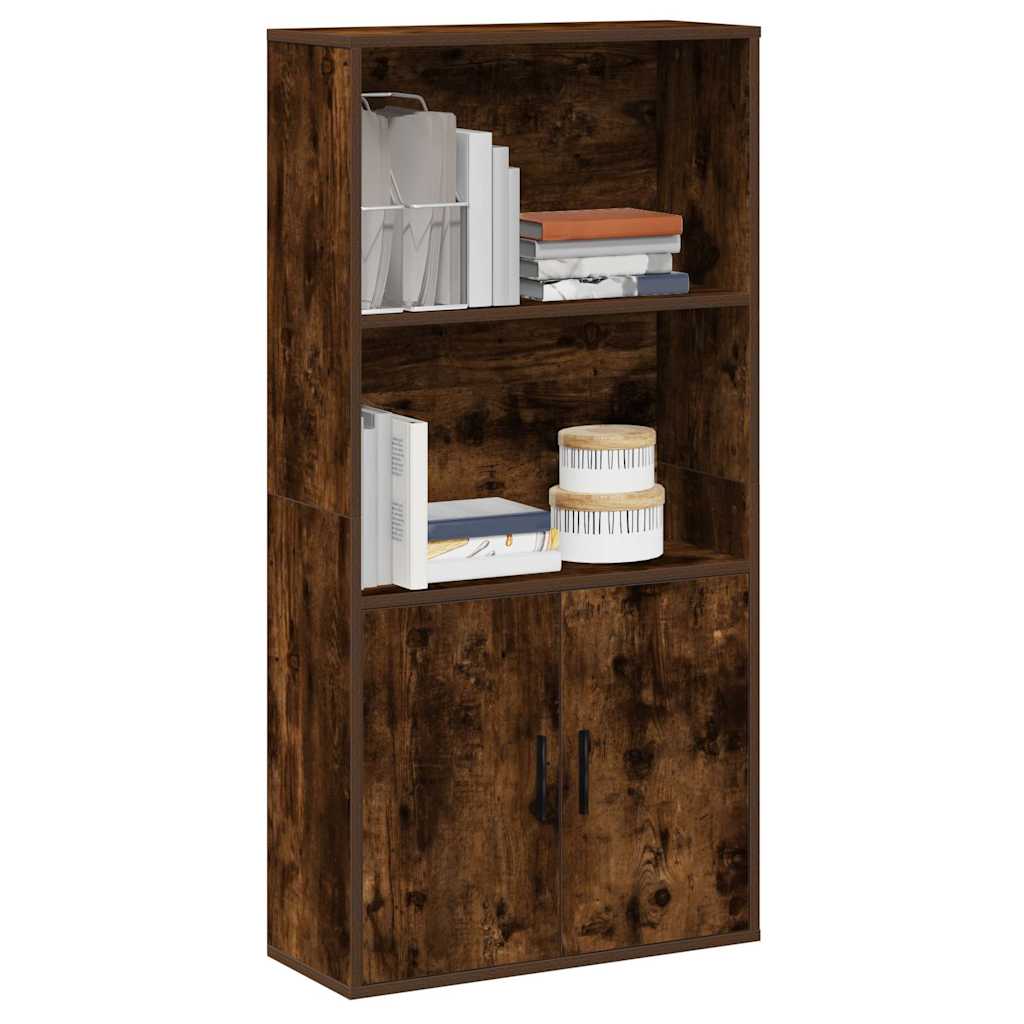 Βιβλιοθήκη Καπνιστή Δρυς 60x24x120 εκ. από Επεξεργασμένο Ξύλο