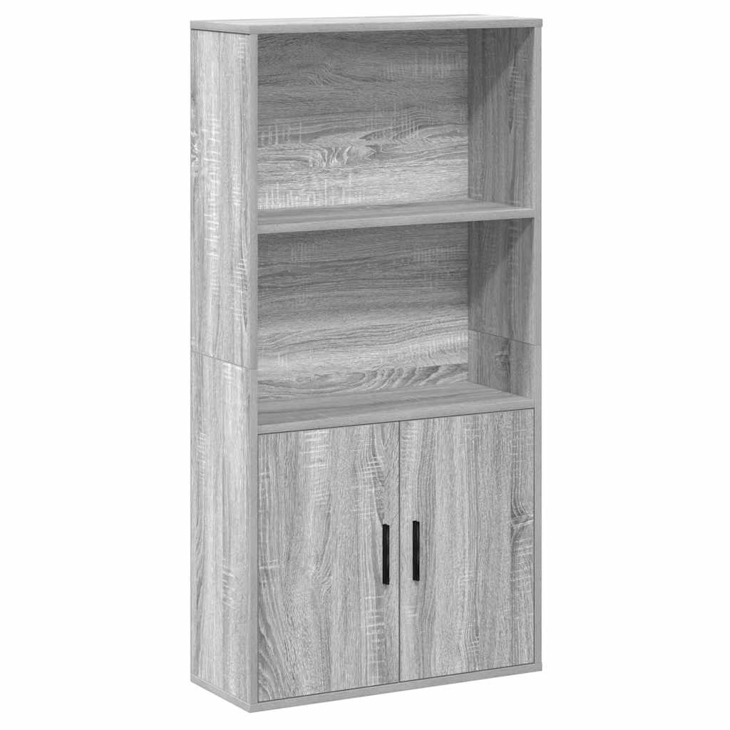 Βιβλιοθήκη Γκρι Sonoma 60x24x120 εκ. από Επεξεργασμένο Ξύλο
