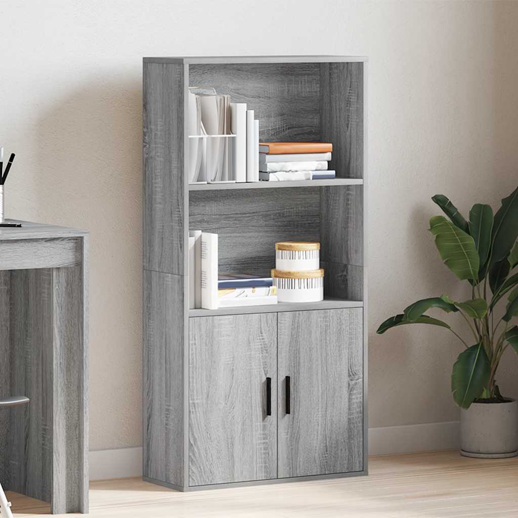 Βιβλιοθήκη Γκρι Sonoma 60x24x120 εκ. από Επεξεργασμένο Ξύλο