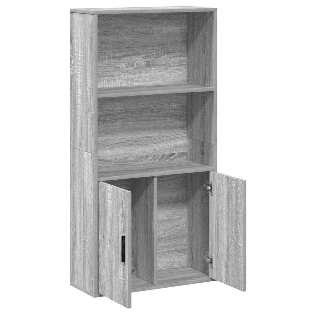 Βιβλιοθήκη Γκρι Sonoma 60x24x120 εκ. από Επεξεργασμένο Ξύλο