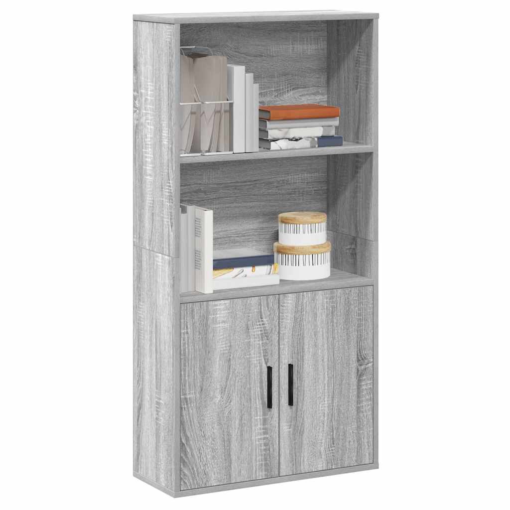 Βιβλιοθήκη Γκρι Sonoma 60x24x120 εκ. από Επεξεργασμένο Ξύλο