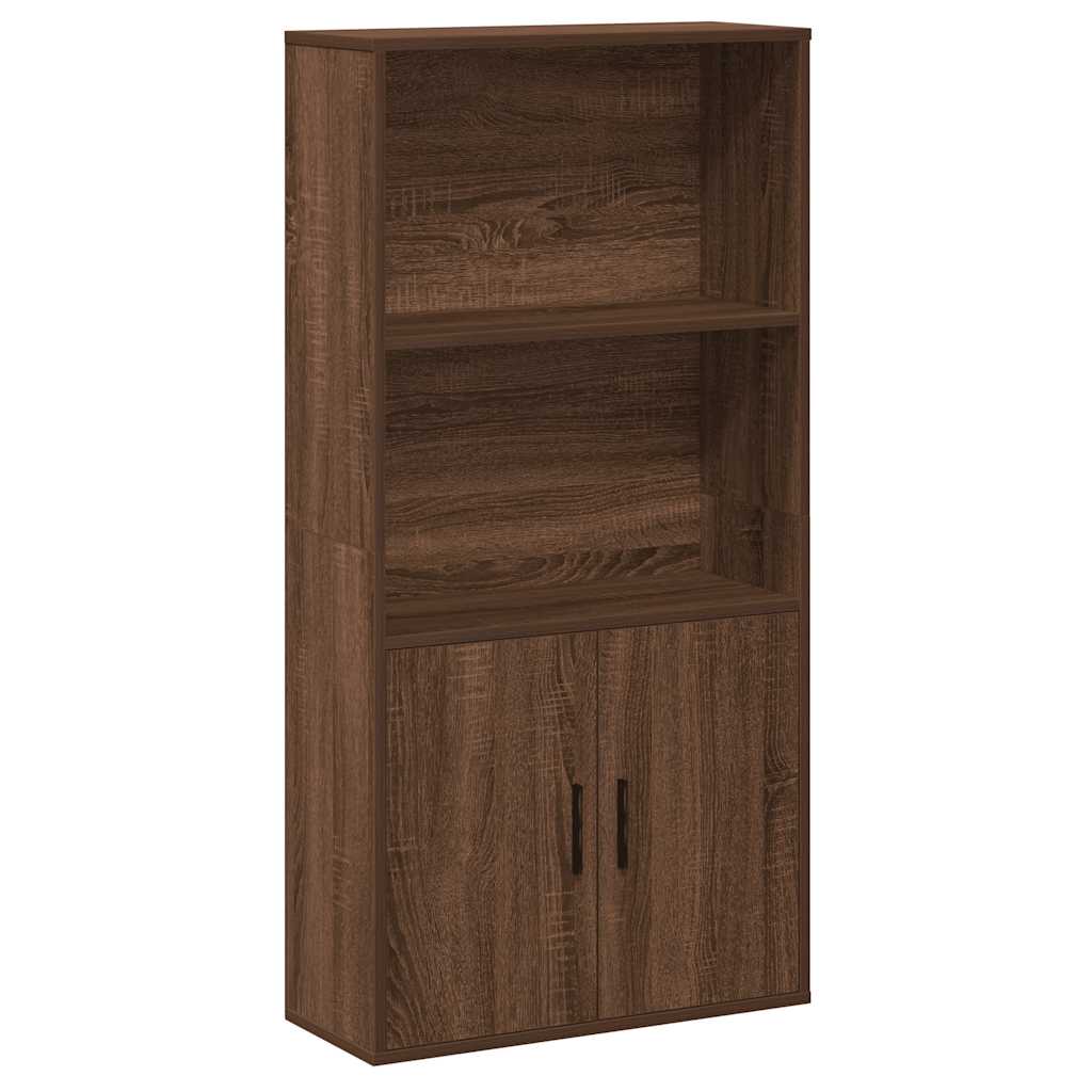 Βιβλιοθήκη Καφέ Δρυς 60x24x120 εκ. από Επεξεργασμένο Ξύλο - Pakobazaar