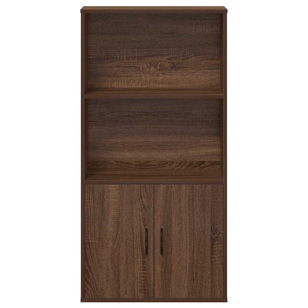 Βιβλιοθήκη Καφέ Δρυς 60x24x120 εκ. από Επεξεργασμένο Ξύλο - Pakobazaar