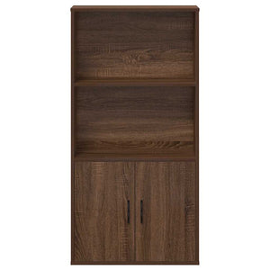 Βιβλιοθήκη Καφέ Δρυς 60x24x120 εκ. από Επεξεργασμένο Ξύλο - Pakobazaar